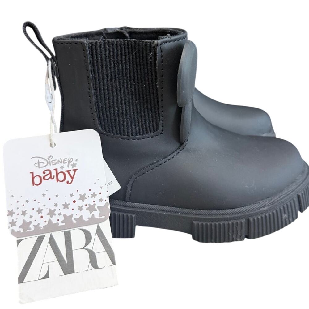 ZARA KIDS Mickey Mouse Ears Combat Boots NWT Size 22 US 6.5
